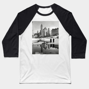 Central Park Winter Scene, 1933. Vintage Photo Baseball T-Shirt